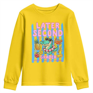 Later Second Grader School's Out For Summer Youth Sweatshirt Last Day Of School Later Gator Alligator TS14 Daisy Print Your Wear