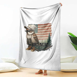 Bird Nerd Throw Blanket Funny Bird Watching Patriotic American Flag TS14 Print Your Wear