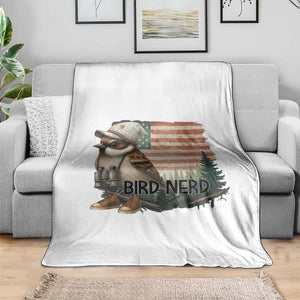 Bird Nerd Throw Blanket Funny Bird Watching Patriotic American Flag TS14 Print Your Wear