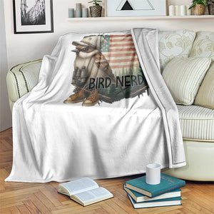 Bird Nerd Throw Blanket Funny Bird Watching Patriotic American Flag TS14 Print Your Wear