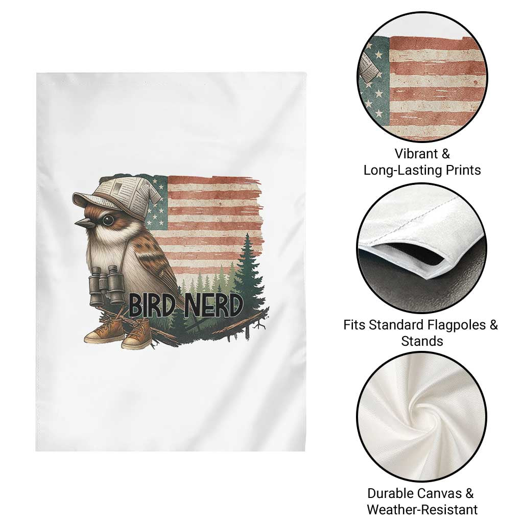 Bird Nerd Garden Flag Funny Bird Watching Patriotic American Flag TS14 Print Your Wear