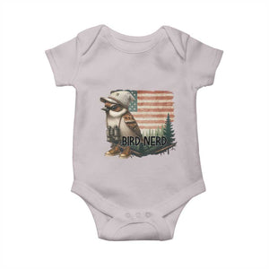 Bird Nerd Baby Onesie Funny Bird Watching Patriotic American Flag TS14 Ice Gray Print Your Wear
