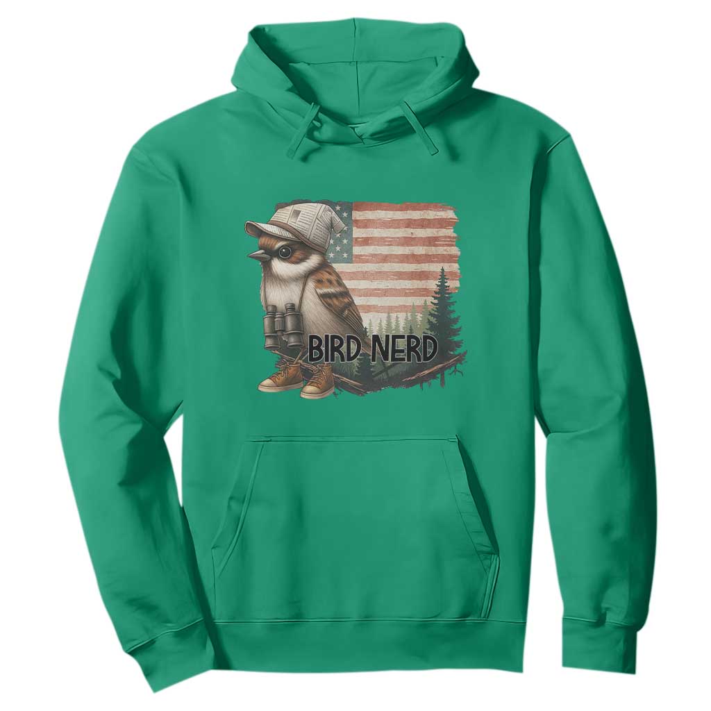 Bird Nerd Hoodie Funny Bird Watching Patriotic American Flag TS14 Irish Green Print Your Wear
