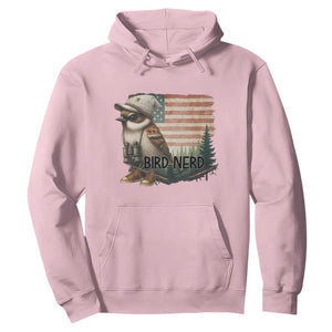 Bird Nerd Hoodie Funny Bird Watching Patriotic American Flag TS14 Light Pink Print Your Wear