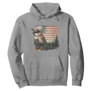 Bird Nerd Hoodie Funny Bird Watching Patriotic American Flag TS14 Sport Gray Print Your Wear