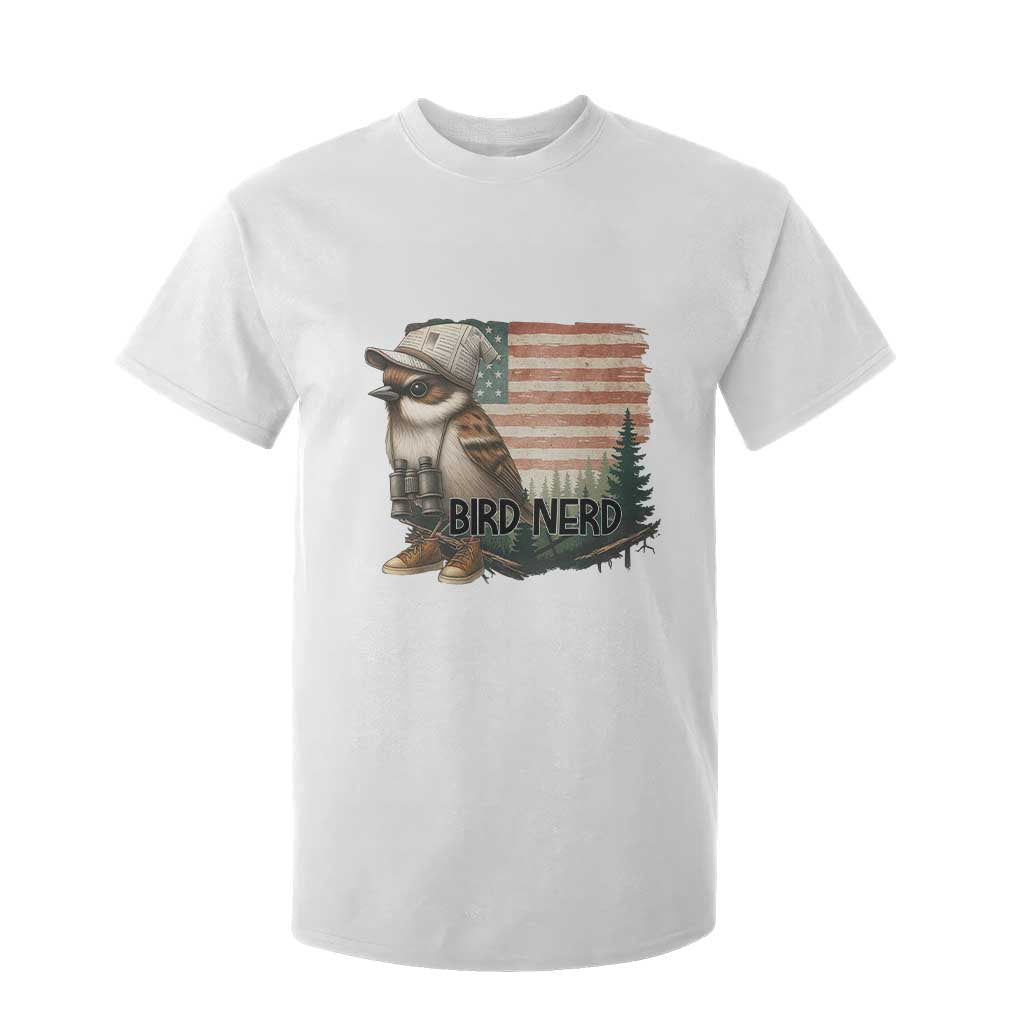 Bird Nerd T Shirt For Kid Funny Bird Watching Patriotic American Flag TS14 White Print Your Wear