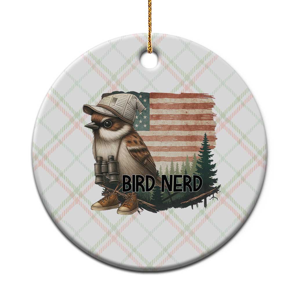 Bird Nerd Ceramic Ornament Funny Bird Watching Patriotic American Flag TS14 1pc Christmas Plaid Print Your Wear