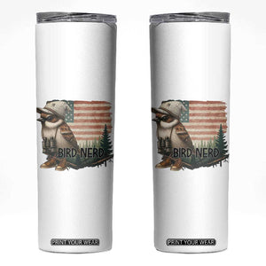 Bird Nerd Skinny Tumbler Funny Bird Watching Patriotic American Flag TS14 White Print Your Wear
