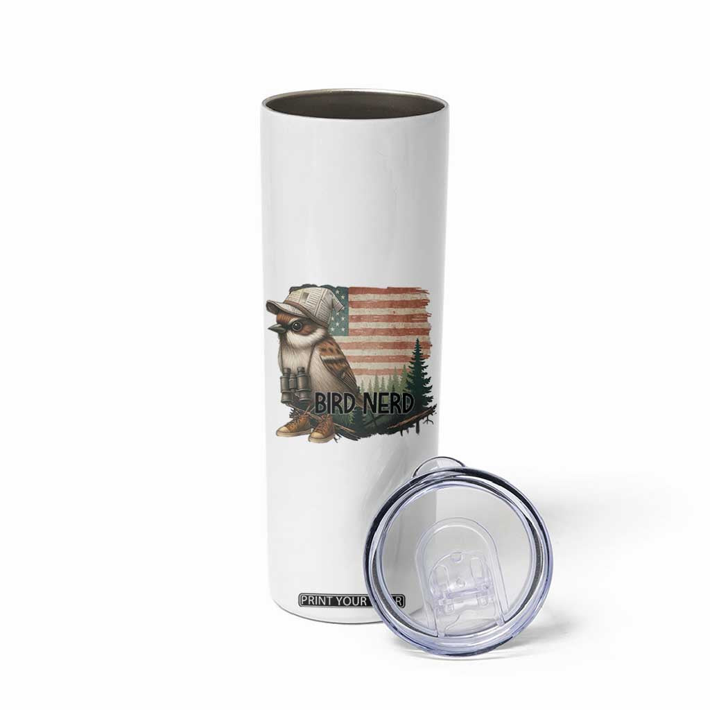 Bird Nerd Skinny Tumbler Funny Bird Watching Patriotic American Flag TS14 Print Your Wear
