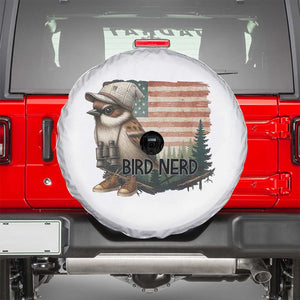 Bird Nerd Spare Tire Cover Funny Bird Watching Patriotic American Flag TS14 White Print Your Wear