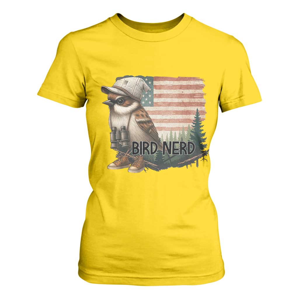 Bird Nerd T Shirt For Women Funny Bird Watching Patriotic American Flag TS14 Daisy Print Your Wear