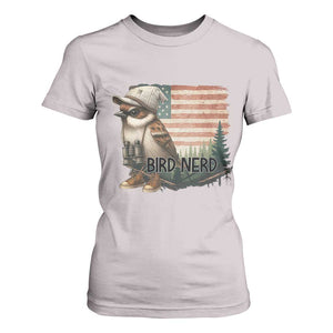 Bird Nerd T Shirt For Women Funny Bird Watching Patriotic American Flag TS14 Ice Gray Print Your Wear