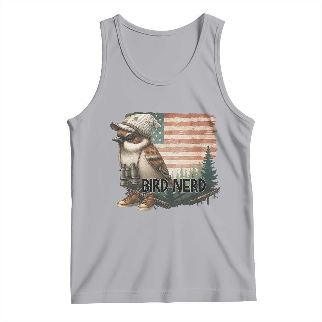 Bird Nerd Tank Top Funny Bird Watching Patriotic American Flag TS14 Athletic Heather Print Your Wear