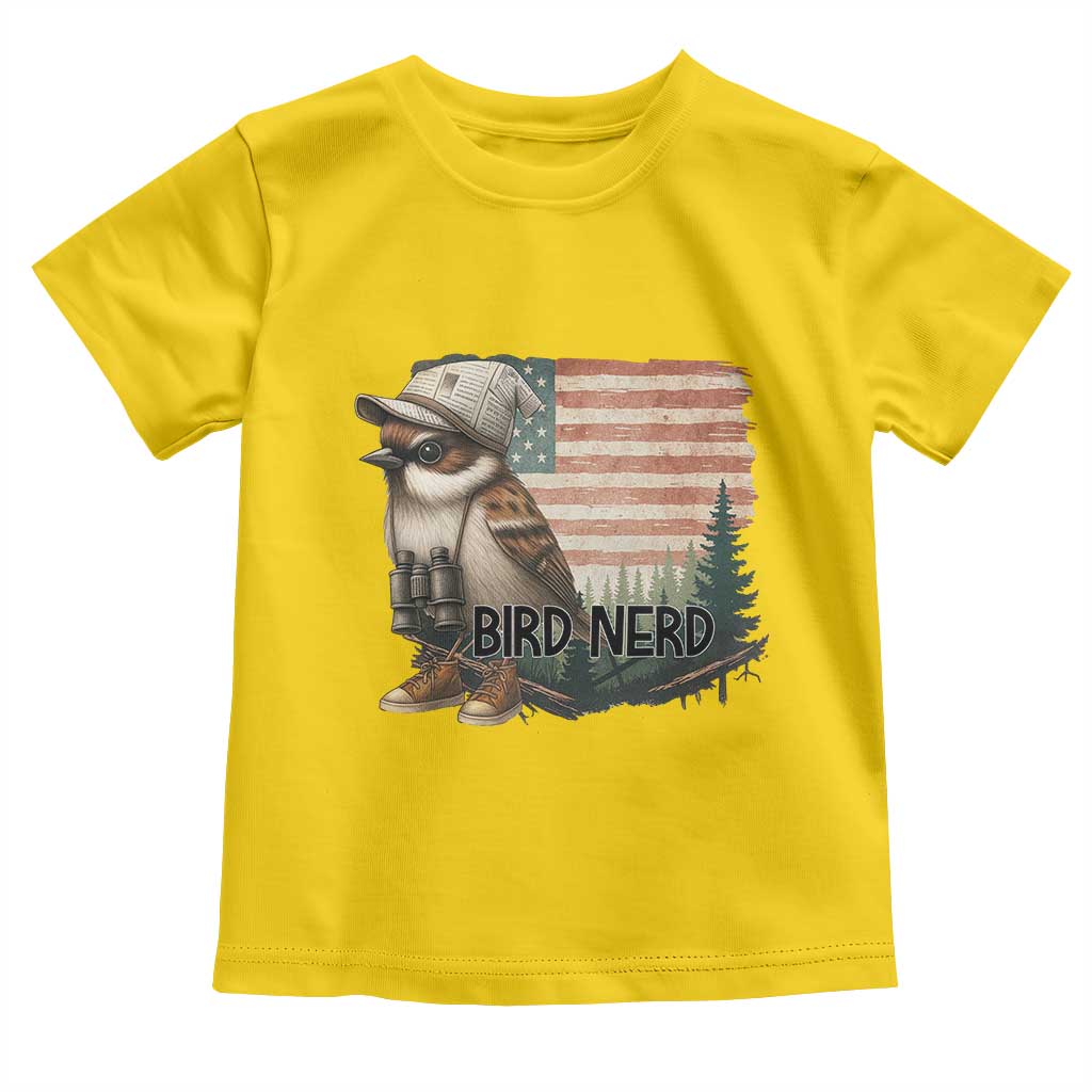 Bird Nerd Toddler T Shirt Funny Bird Watching Patriotic American Flag TS14 Daisy Print Your Wear