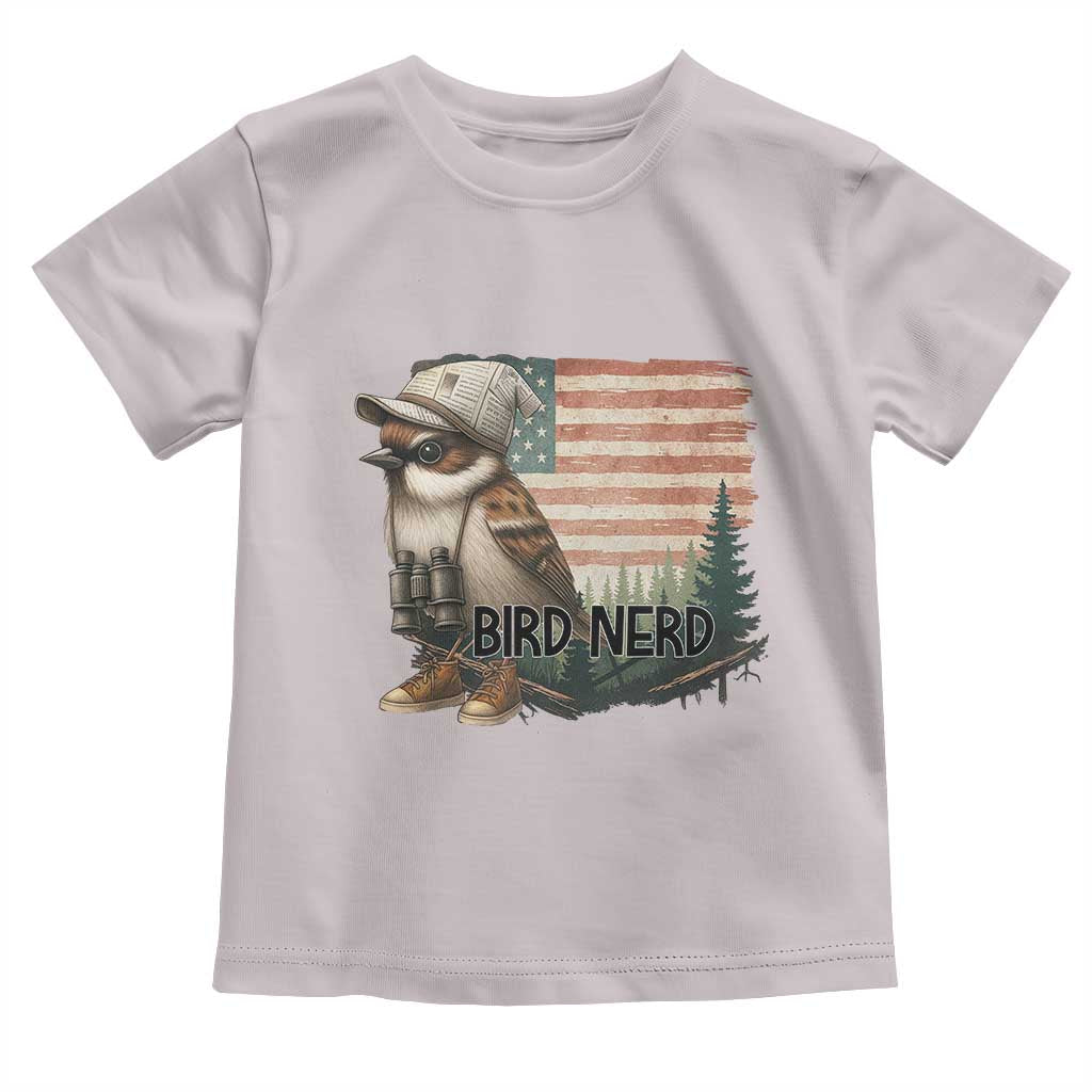 Bird Nerd Toddler T Shirt Funny Bird Watching Patriotic American Flag TS14 Ice Gray Print Your Wear