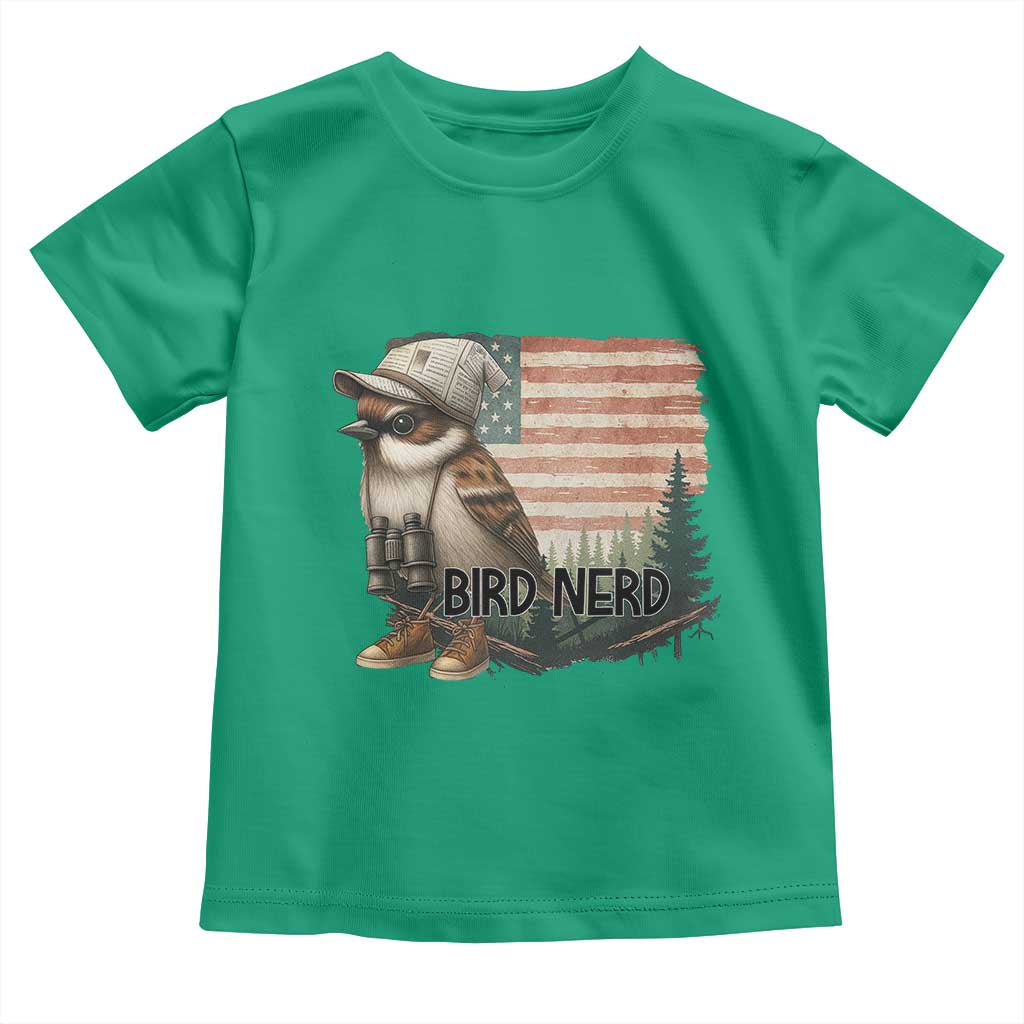 Bird Nerd Toddler T Shirt Funny Bird Watching Patriotic American Flag TS14 Irish Green Print Your Wear