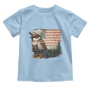 Bird Nerd Toddler T Shirt Funny Bird Watching Patriotic American Flag TS14 Light Blue Print Your Wear