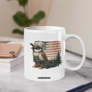 Bird Nerd Coffee Mug Funny Bird Watching Patriotic American Flag TS14 Print Your Wear