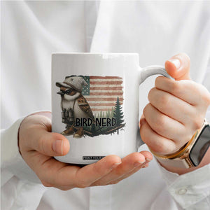 Bird Nerd Coffee Mug Funny Bird Watching Patriotic American Flag TS14 Print Your Wear