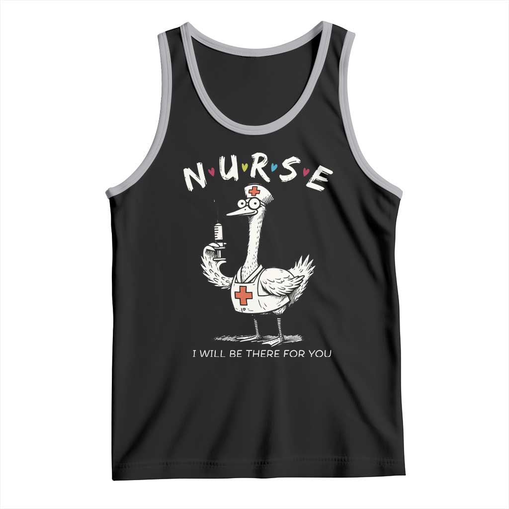 Funny Goose Nurse Tank Top I Will Be There For You Nursing Lovers Humor TS14 Black Athletic Heather Print Your Wear