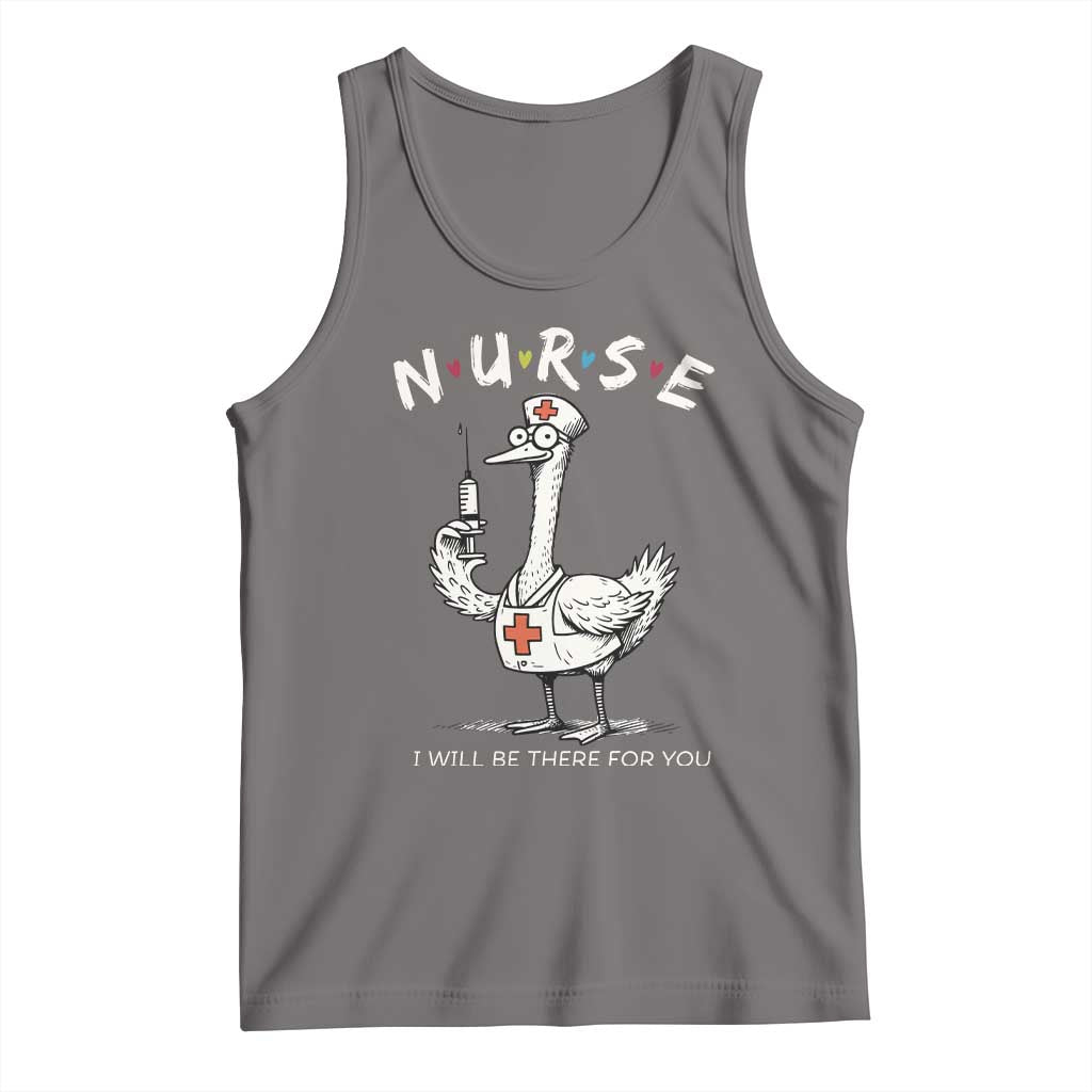 Funny Goose Nurse Tank Top I Will Be There For You Nursing Lovers Humor TS14 Deep Heather Print Your Wear