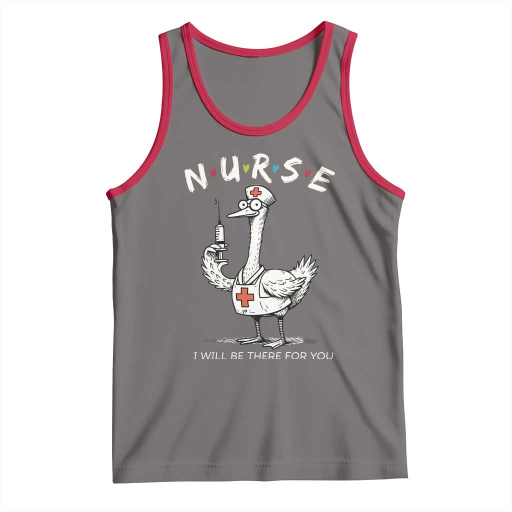 Funny Goose Nurse Tank Top I Will Be There For You Nursing Lovers Humor TS14 Deep Heather Red Print Your Wear