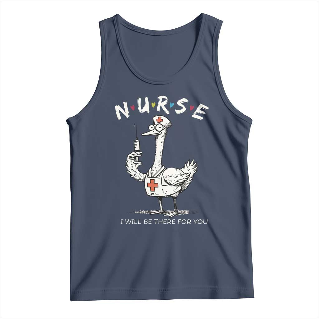 Funny Goose Nurse Tank Top I Will Be There For You Nursing Lovers Humor TS14 Navy Print Your Wear