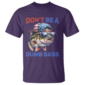 Dont Be A Dumb Bass T Shirt Funny Patriotic Bass Fishing USA Flag Lover TS14 Purple Print Your Wear