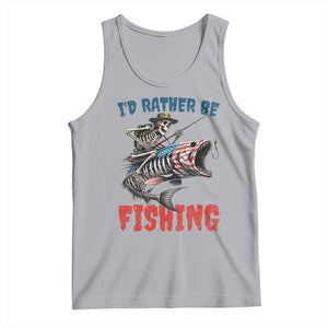 Funny Skeleton Fish Tank Top Id Rather Be Fishing Bass Fisherman Halloween TS14 Athletic Heather Print Your Wear