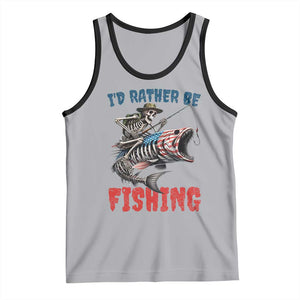 Funny Skeleton Fish Tank Top Id Rather Be Fishing Bass Fisherman Halloween TS14 Athletic Heather Black Print Your Wear