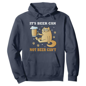 Funny Cat Drinking Beer Hoodie It Is Beer Can Not Beer Can Not Kitty Lovers TS14 Navy Print Your Wear