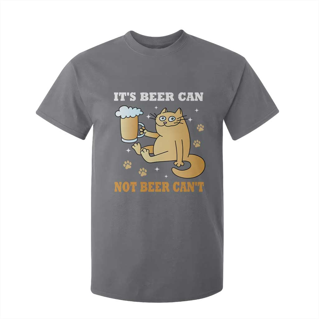 Funny Cat Drinking Beer T Shirt For Kid It Is Beer Can Not Beer Can Not Kitty Lovers TS14 Charcoal Print Your Wear