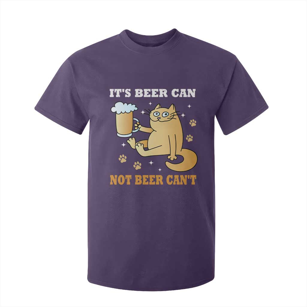 Funny Cat Drinking Beer T Shirt For Kid It Is Beer Can Not Beer Can Not Kitty Lovers TS14 Purple Print Your Wear
