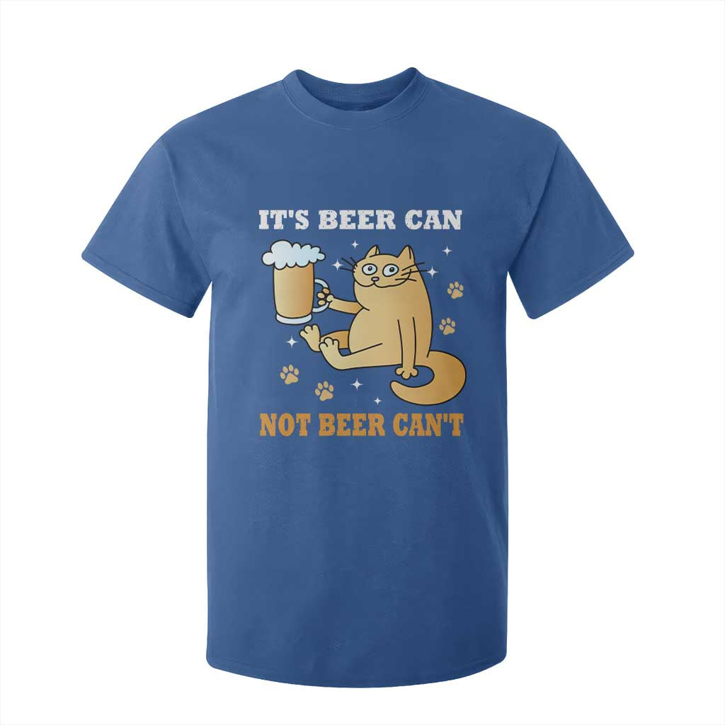 Funny Cat Drinking Beer T Shirt For Kid It Is Beer Can Not Beer Can Not Kitty Lovers TS14 Royal Blue Print Your Wear