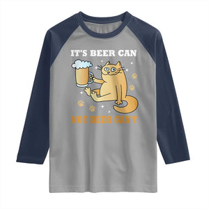 Funny Cat Drinking Beer Raglan Shirt It Is Beer Can Not Beer Can Not Kitty Lovers TS14 Sport Gray Navy Print Your Wear