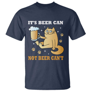 Funny Cat Drinking Beer T Shirt It Is Beer Can Not Beer Can Not Kitty Lovers TS14 Navy Print Your Wear