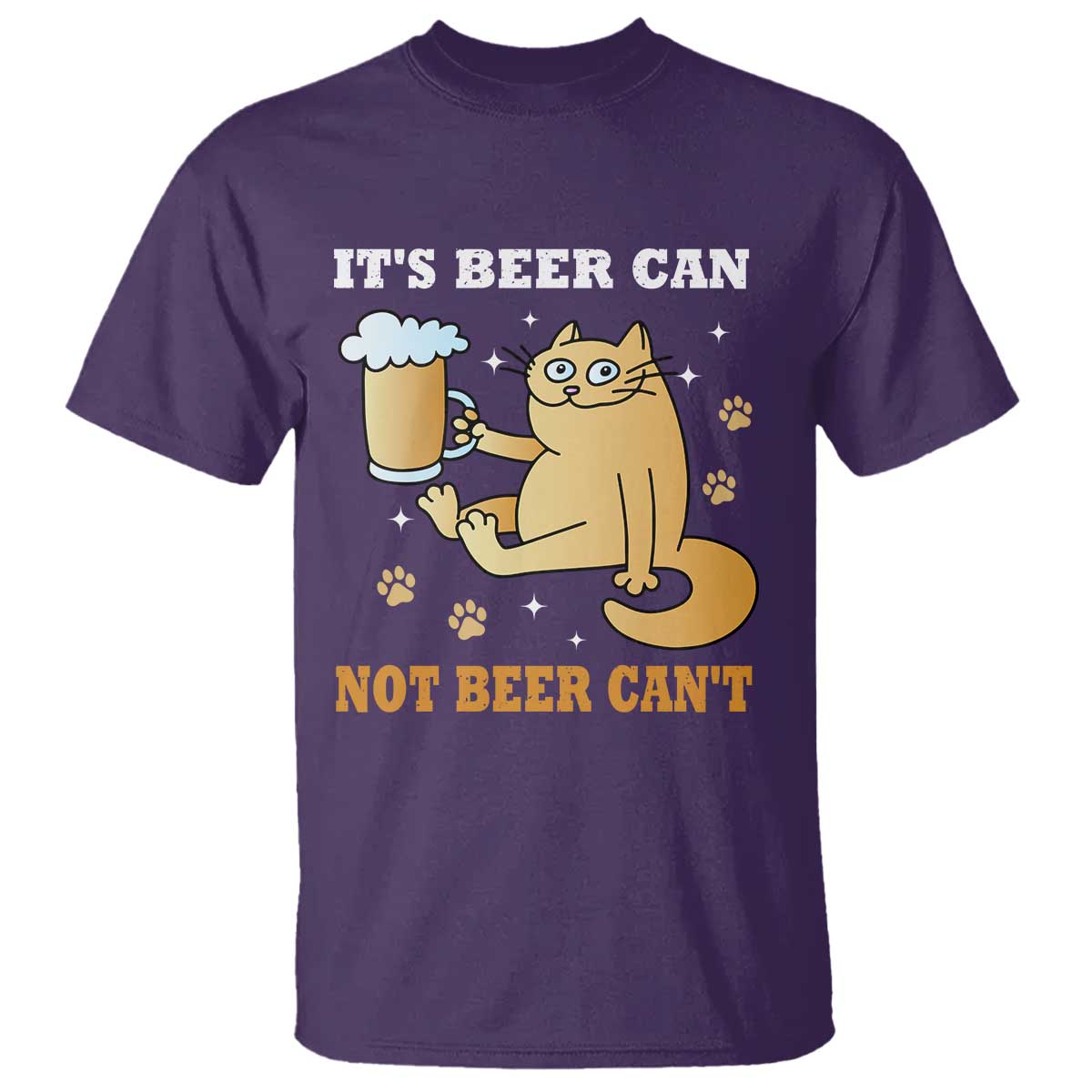 Funny Cat Drinking Beer T Shirt It Is Beer Can Not Beer Can Not Kitty Lovers TS14 Purple Print Your Wear