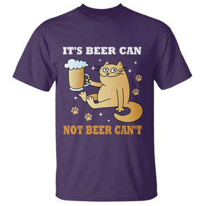 Funny Cat Drinking Beer T Shirt It Is Beer Can Not Beer Can Not Kitty Lovers TS14 Purple Print Your Wear