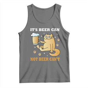 Funny Cat Drinking Beer Tank Top It Is Beer Can Not Beer Can Not Kitty Lovers TS14 Black Heather Print Your Wear