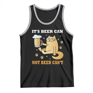 Funny Cat Drinking Beer Tank Top It Is Beer Can Not Beer Can Not Kitty Lovers TS14 Black Athletic Heather Print Your Wear