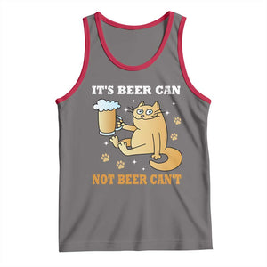 Funny Cat Drinking Beer Tank Top It Is Beer Can Not Beer Can Not Kitty Lovers TS14 Deep Heather Red Print Your Wear