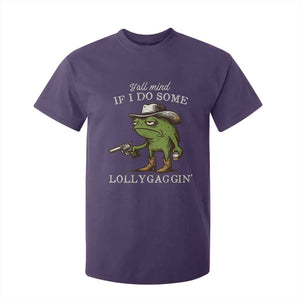 Y'all Mind If I Do Some Lollygaggin T Shirt For Kid Funny Cowboy Frog Western Animal Meme TS14 Purple Print Your Wear