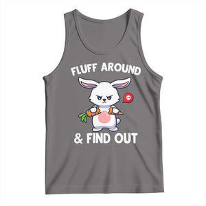 Fluff Around And Find Out Tank Top Funny Bunny Rabbit Meme TS14 Deep Heather Print Your Wear