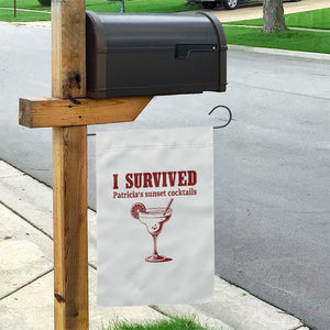 I Survived Patricia's Sunset Cocktails Garden Flag Vintage 90s Trendy TV Show Movie