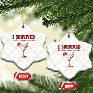 I Survived Patricia's Sunset Cocktails Ceramic Ornament Vintage 90s Trendy TV Show Movie