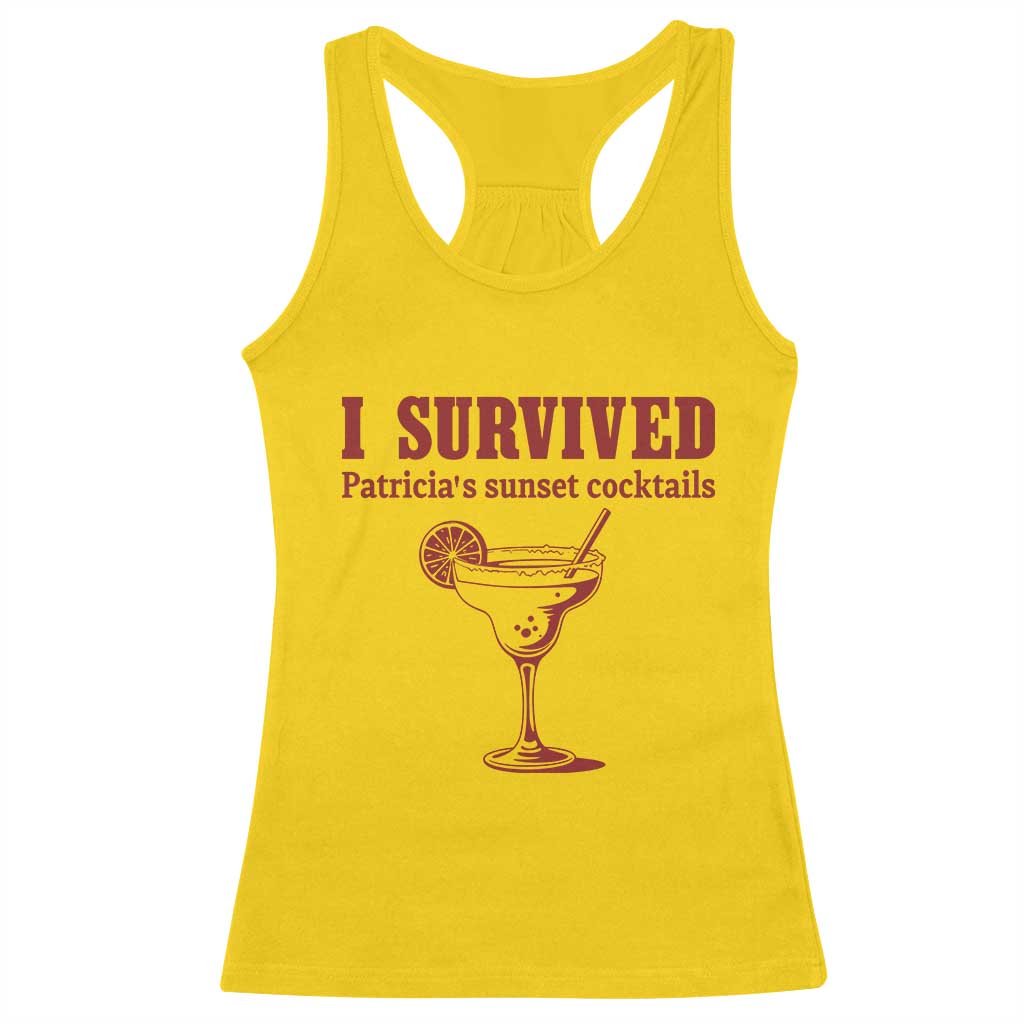 I Survived Patricia's Sunset Cocktails Racerback Tank Top Vintage 90s Trendy TV Show Movie