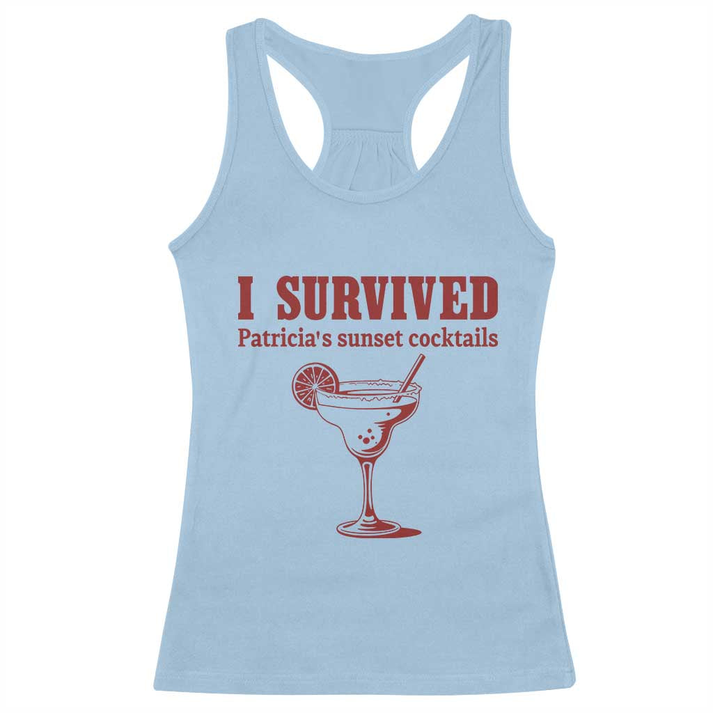 I Survived Patricia's Sunset Cocktails Racerback Tank Top Vintage 90s Trendy TV Show Movie