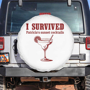 I Survived Patricia's Sunset Cocktails Spare Tire Cover Vintage 90s Trendy TV Show Movie