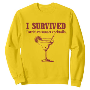 I Survived Patricia's Sunset Cocktails Sweatshirt Vintage 90s Trendy TV Show Movie