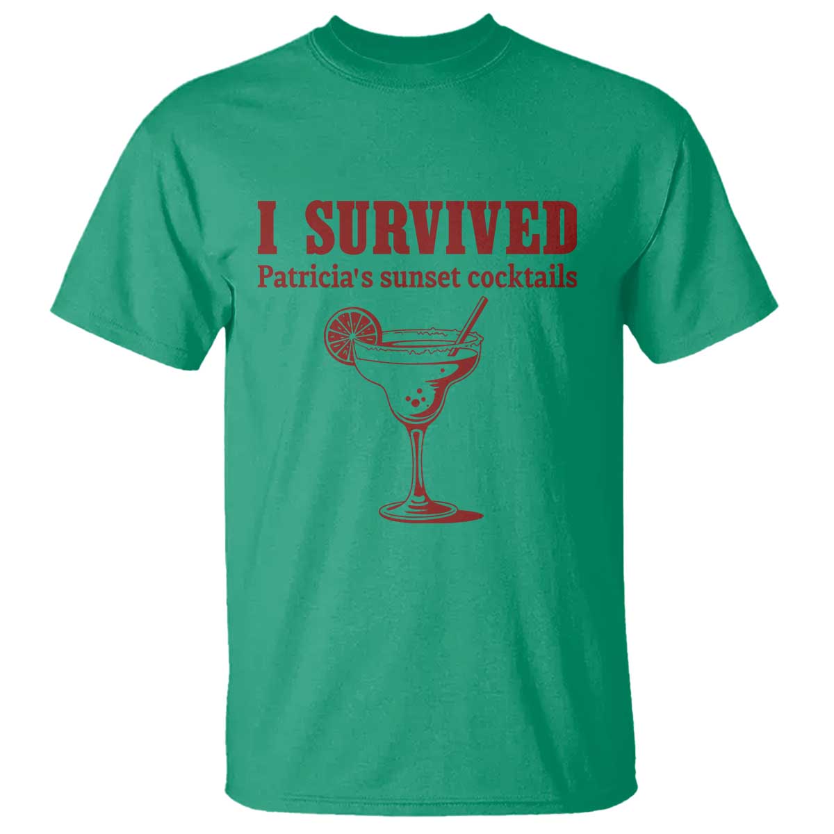 I Survived Patricia's Sunset Cocktails T Shirt Vintage 90s Trendy TV Show Movie